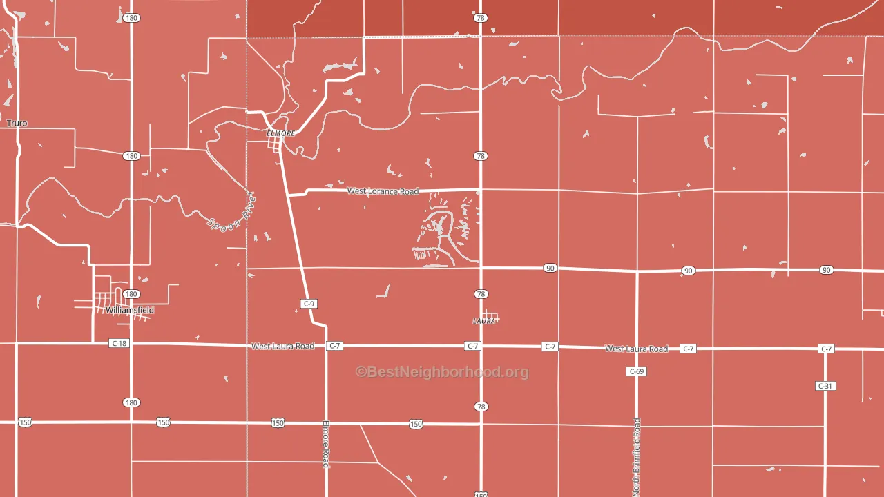 Laura, IL block-group political-lean map