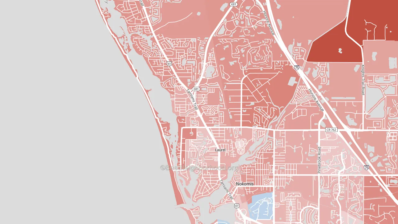 Laurel, FL block-group political-lean map