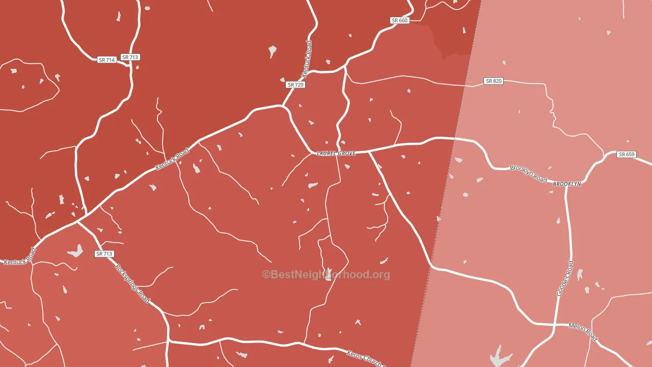 Laurel Grove, VA block-group political-lean map