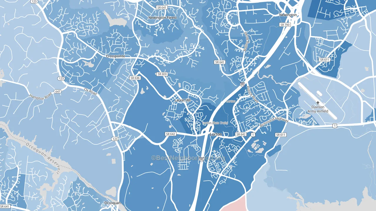 Laurel Hill, VA block-group political-lean map