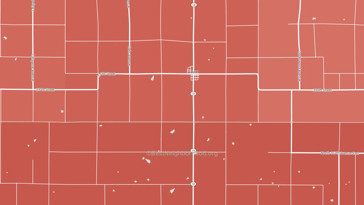 Laurel, IA block-group political-lean map