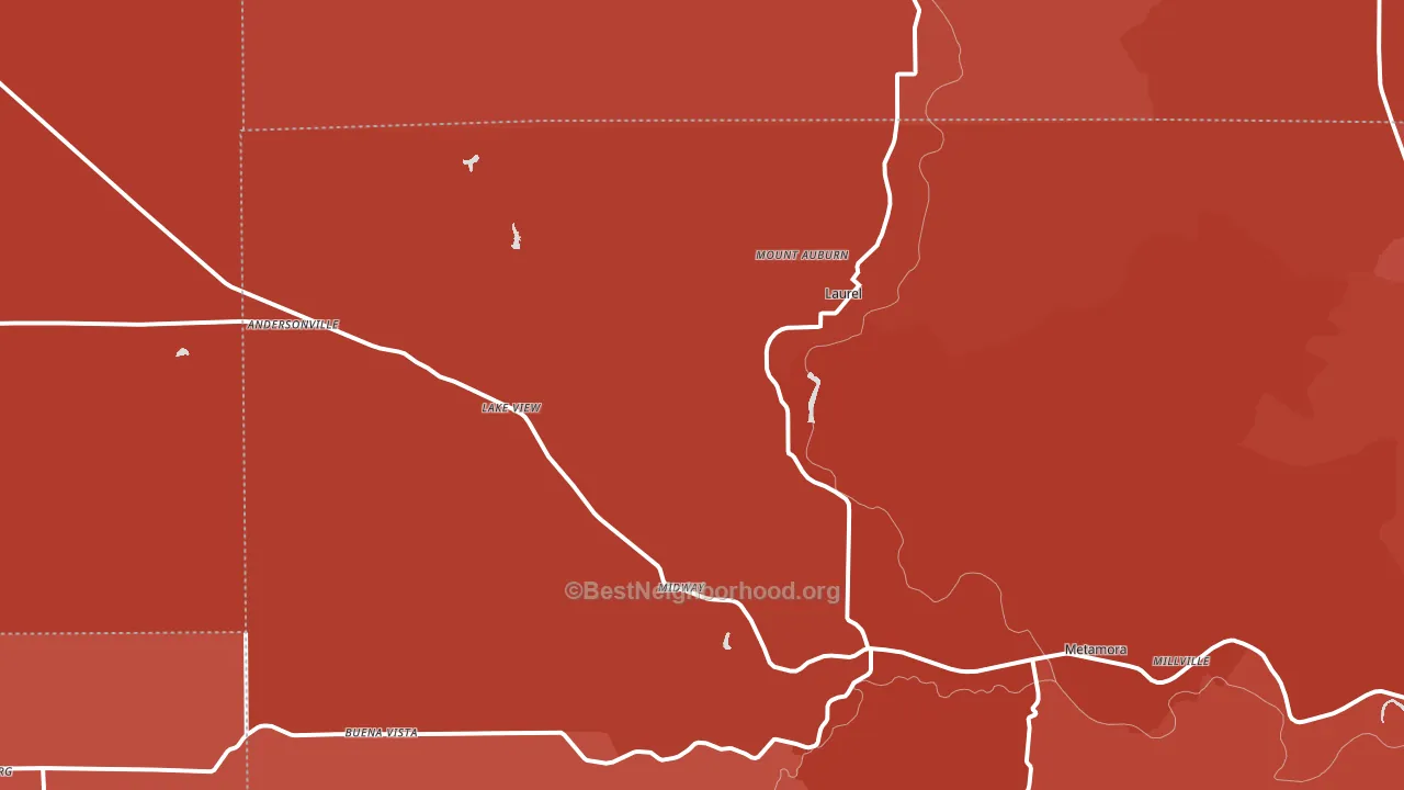 Laurel, IN block-group political-lean map