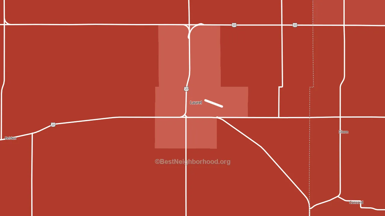 Laurel, NE block-group political-lean map
