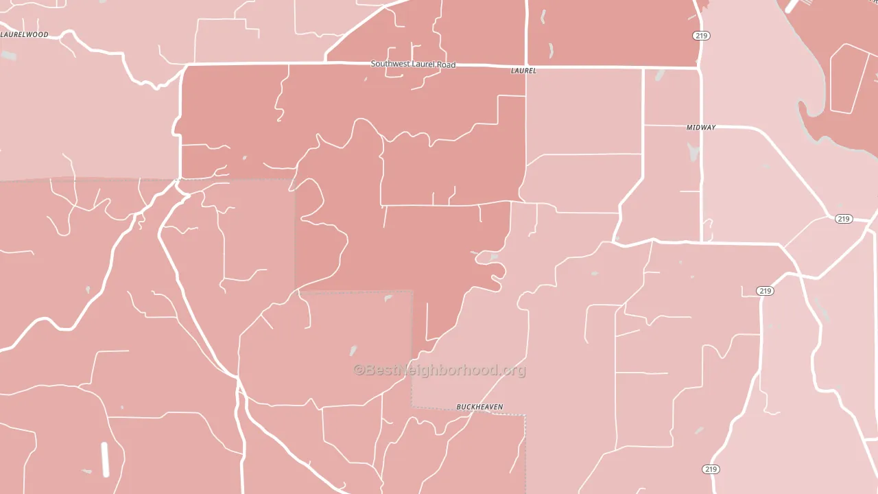 Laurel, OR block-group political-lean map