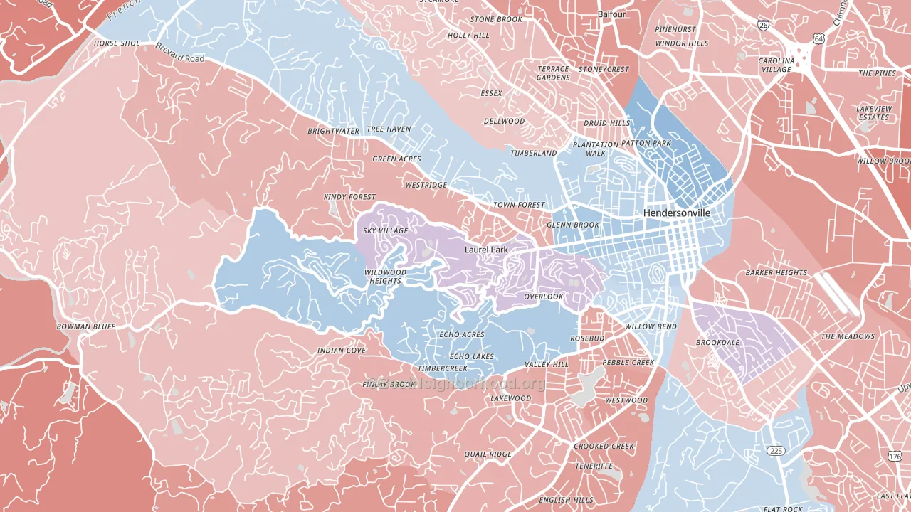 Laurel Park, NC block-group political-lean map