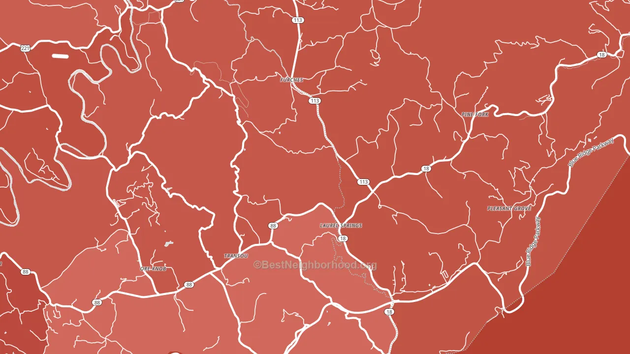 Laurel Springs, NC block-group political-lean map