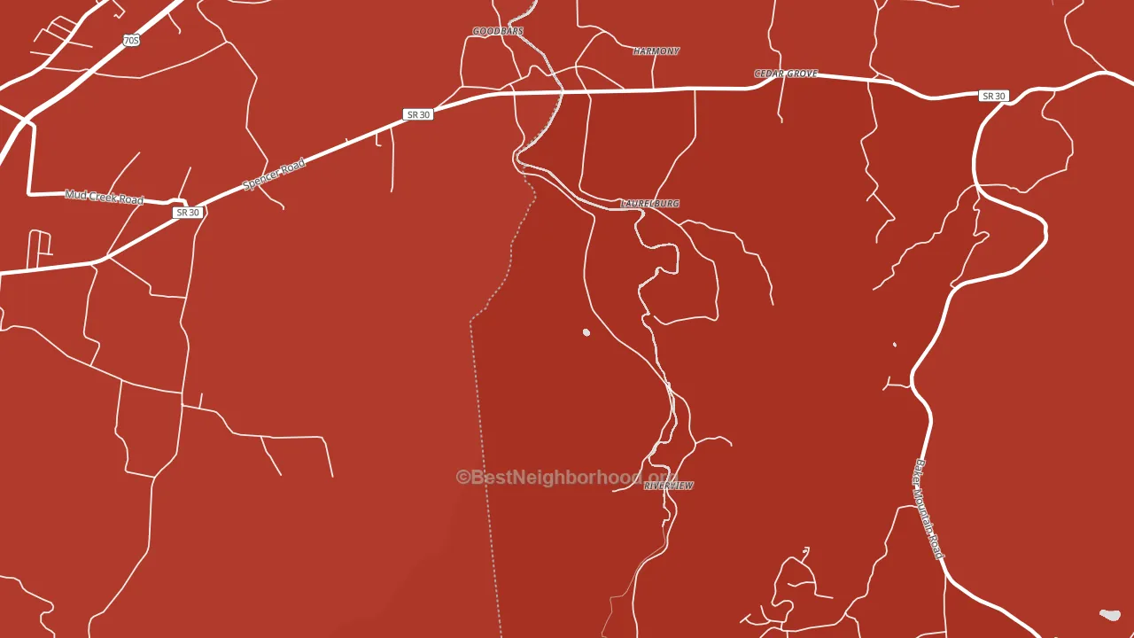 Laurelburg, TN block-group political-lean map