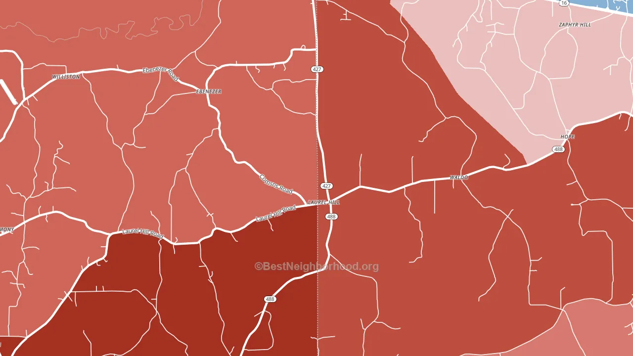 Laurelhill, MS block-group political-lean map