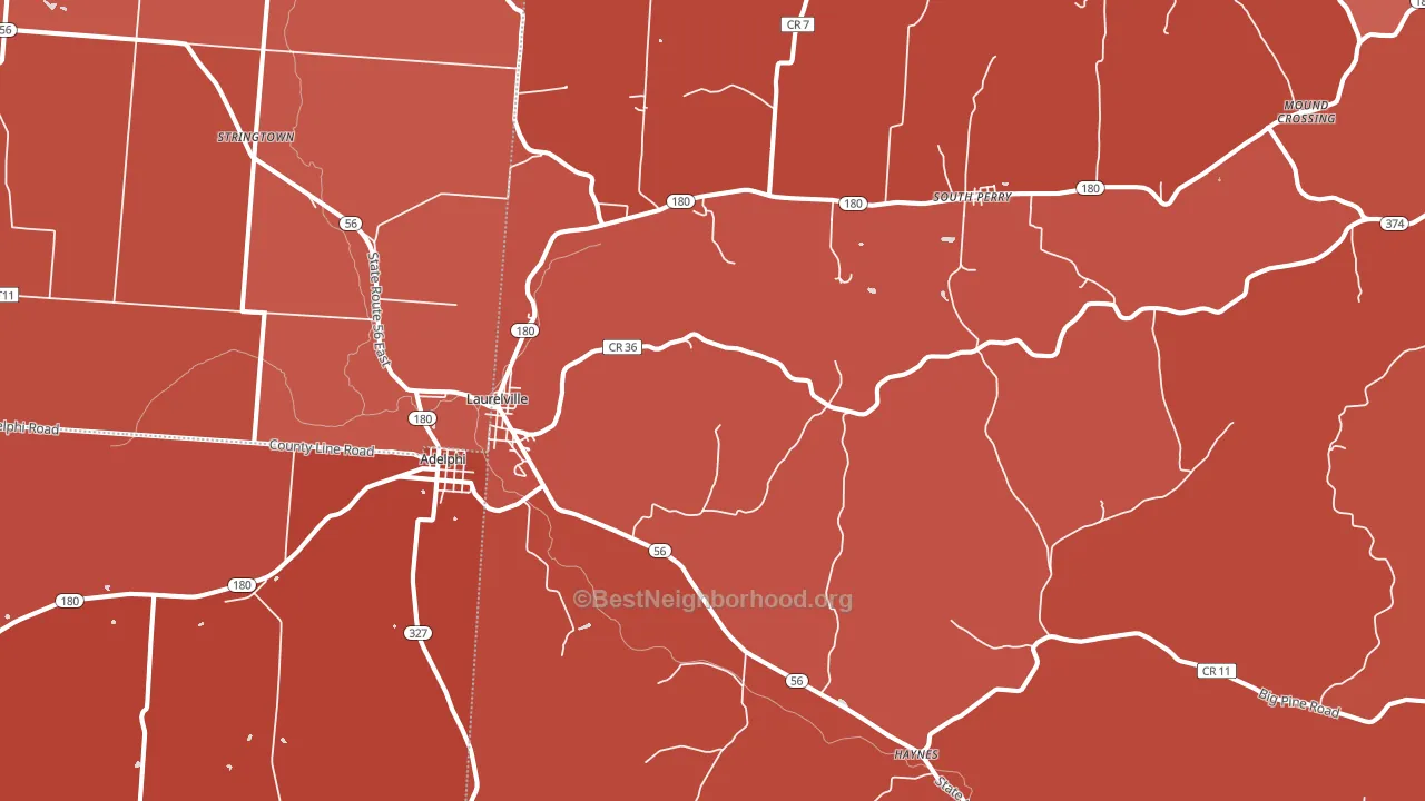 Laurelville, OH block-group political-lean map