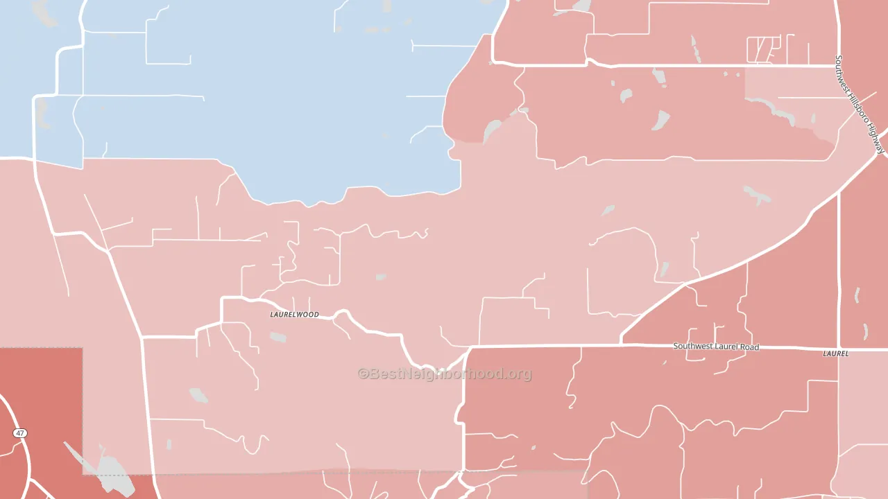 Laurelwood, OR block-group political-lean map