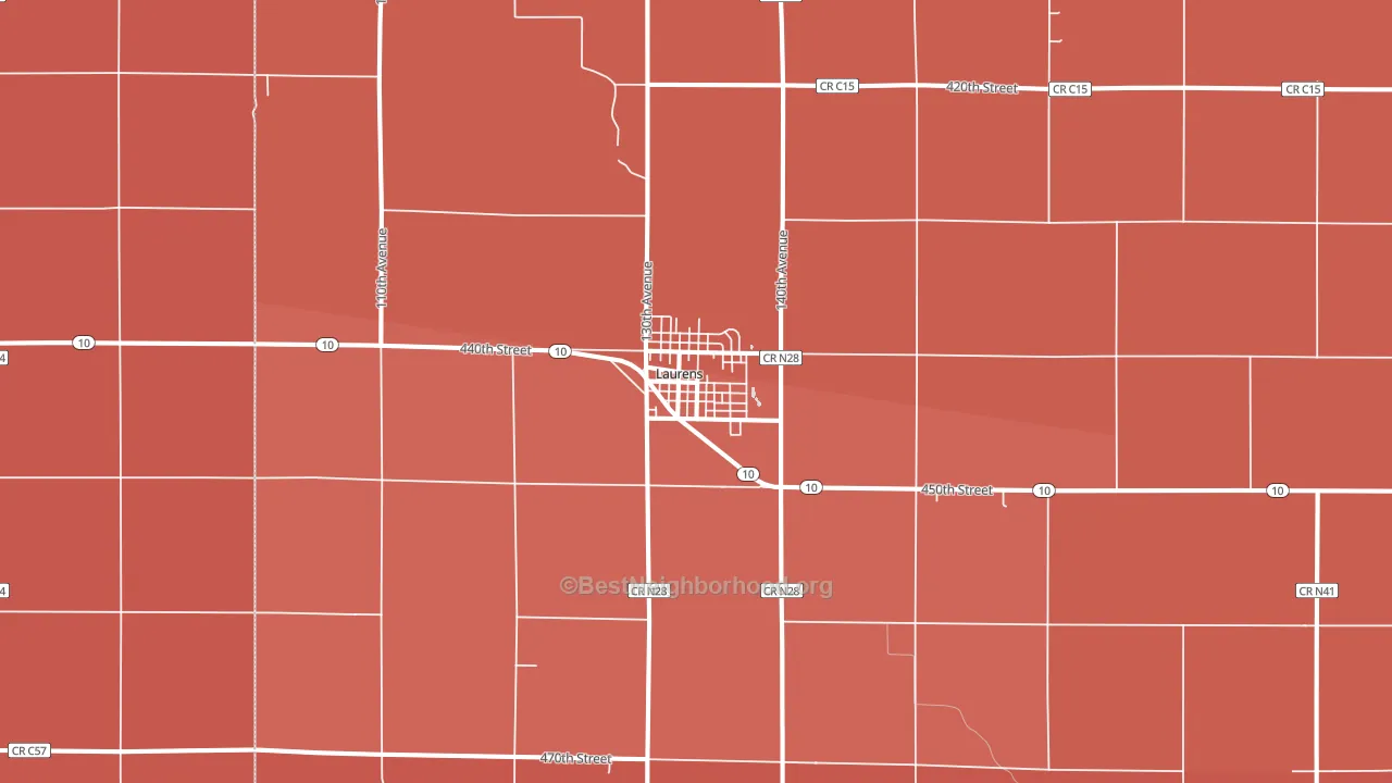 Laurens, IA block-group political-lean map