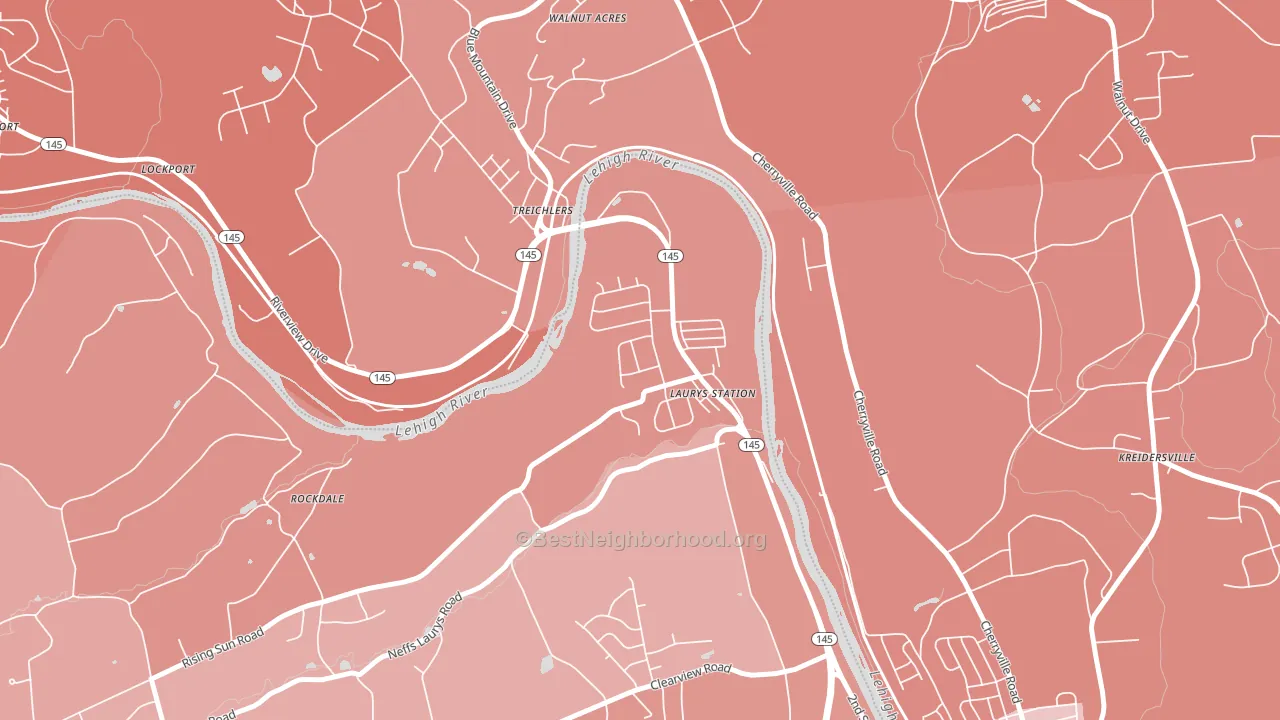 Laurys Station, PA block-group political-lean map