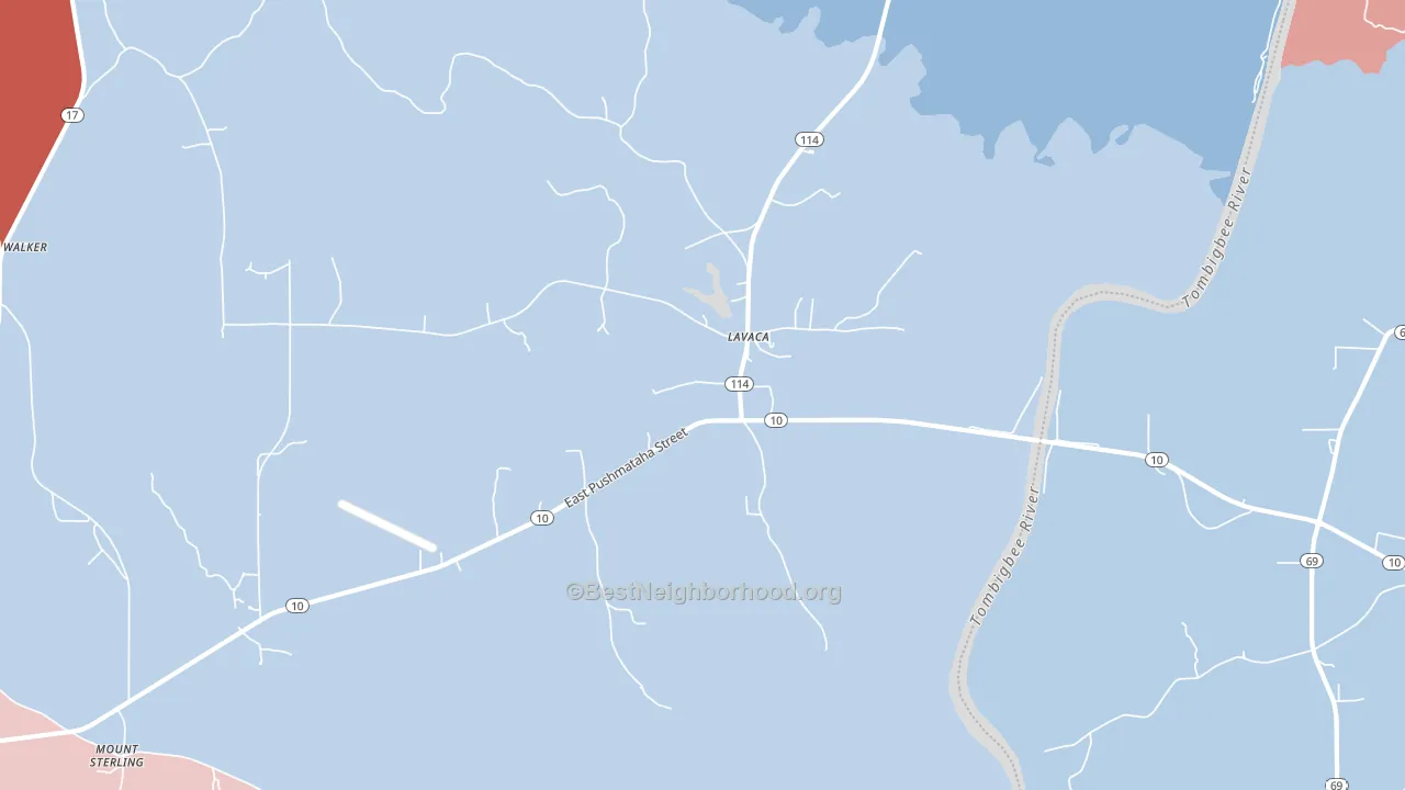 Lavaca, AL block-group political-lean map
