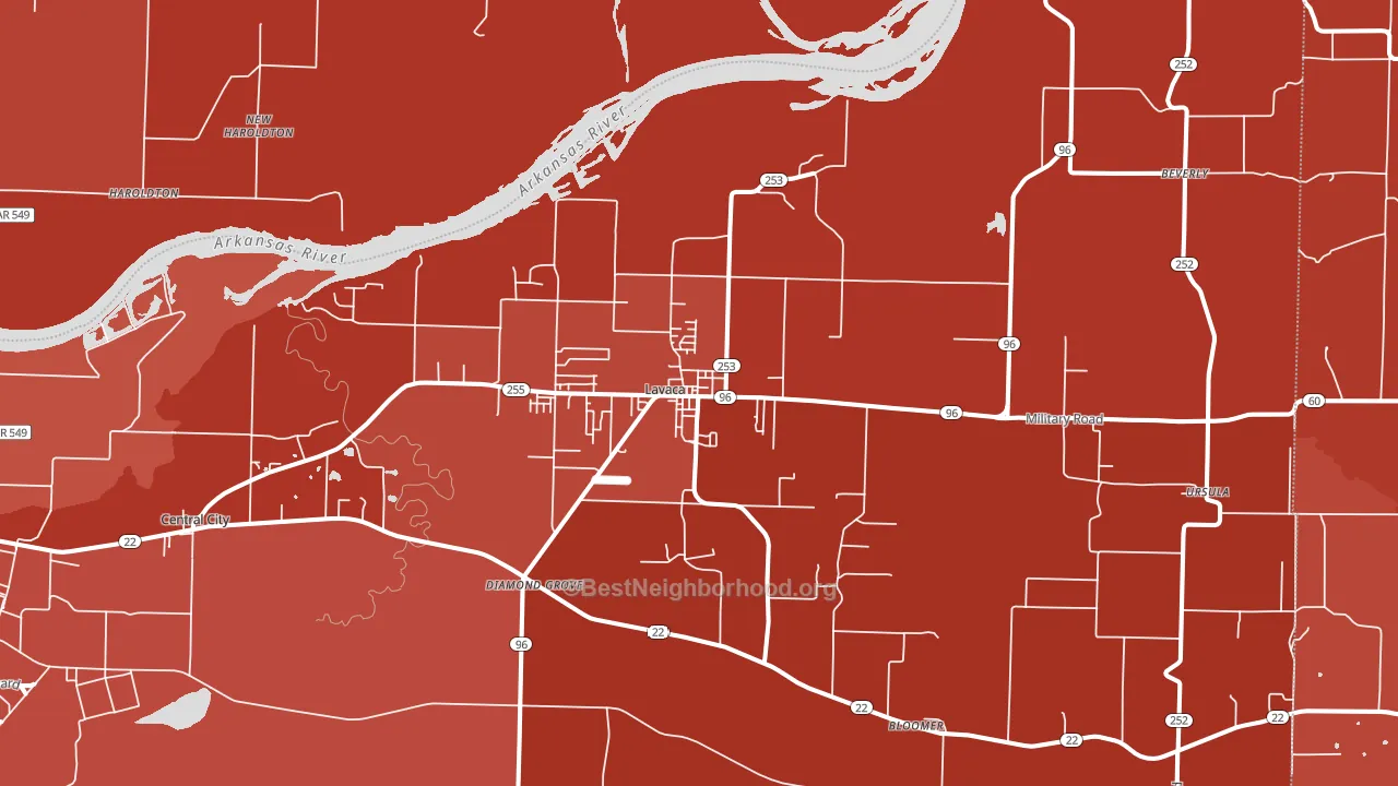 Lavaca, AR block-group political-lean map