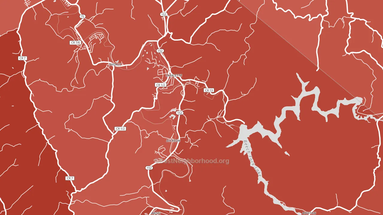 Lavalette, WV block-group political-lean map