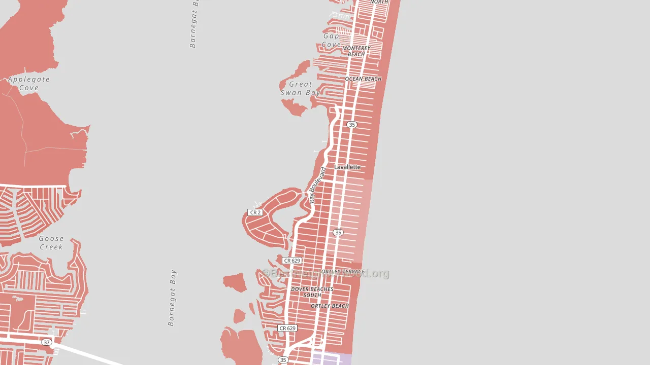 Lavallette, NJ block-group political-lean map