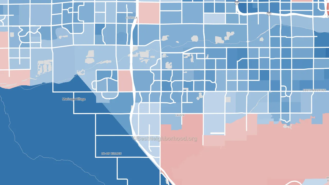 Laveen, AZ block-group political-lean map