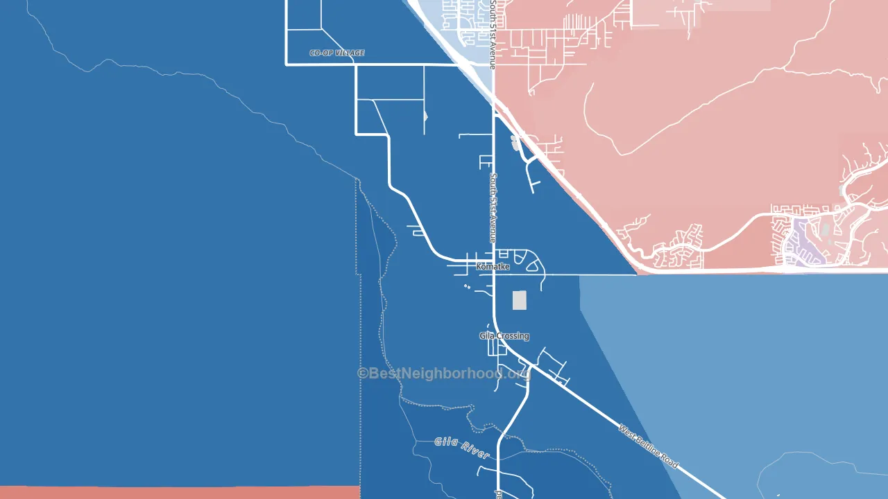 Laveen Village, AZ block-group political-lean map