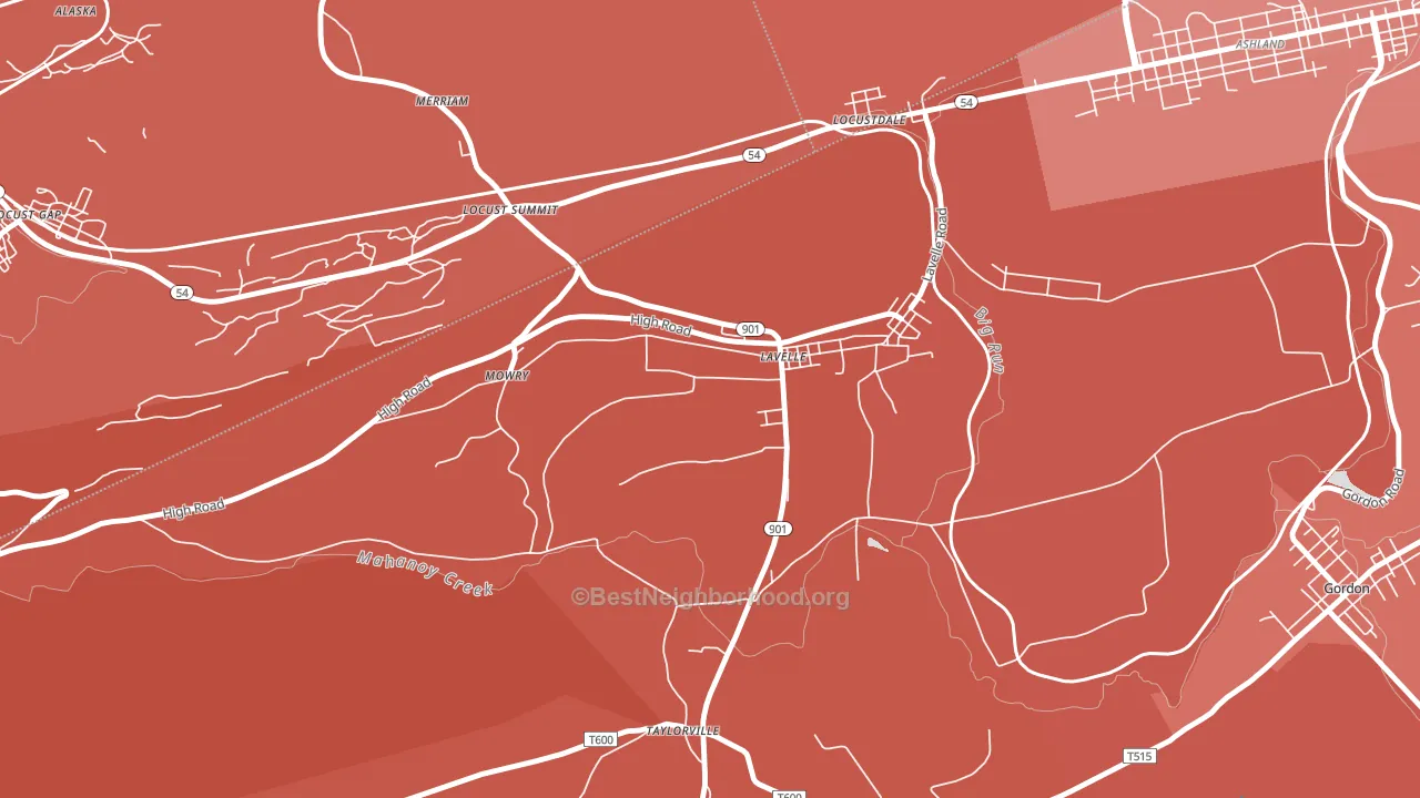 Lavelle, PA block-group political-lean map