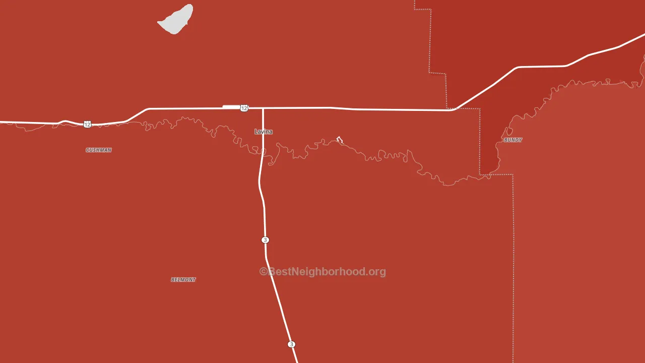 Lavina, MT block-group political-lean map