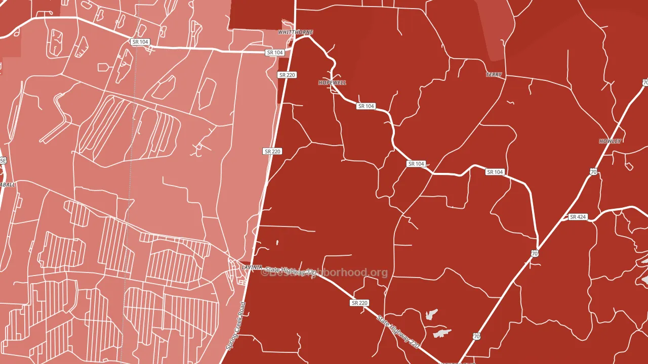 Lavinia, TN block-group political-lean map