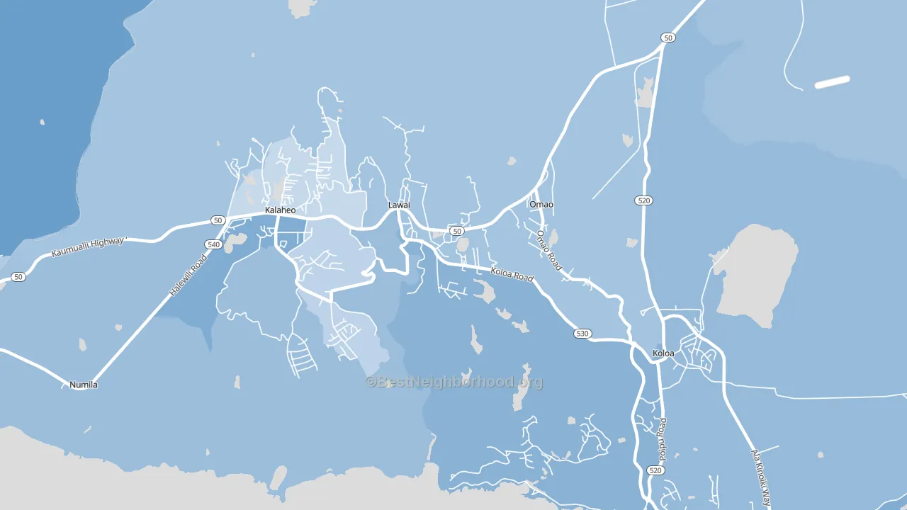 Lawai, HI block-group political-lean map