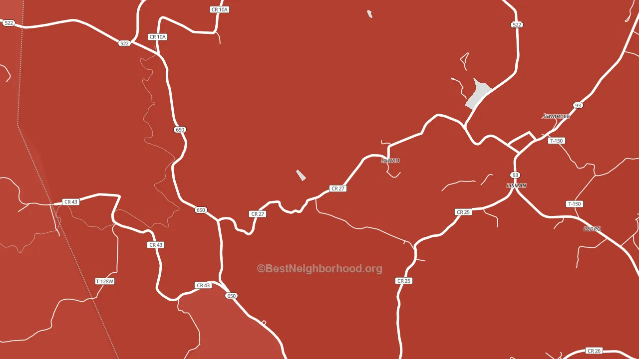 Lawco, OH block-group political-lean map