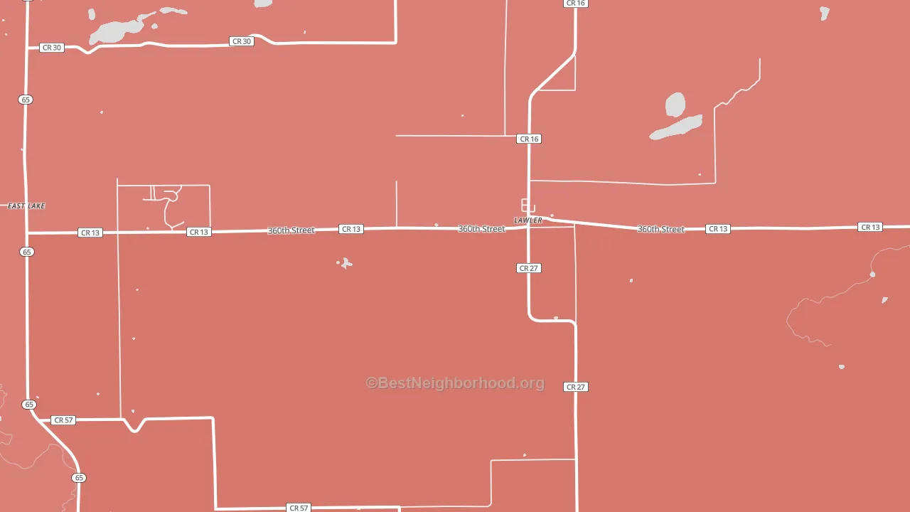 Lawler, MN block-group political-lean map