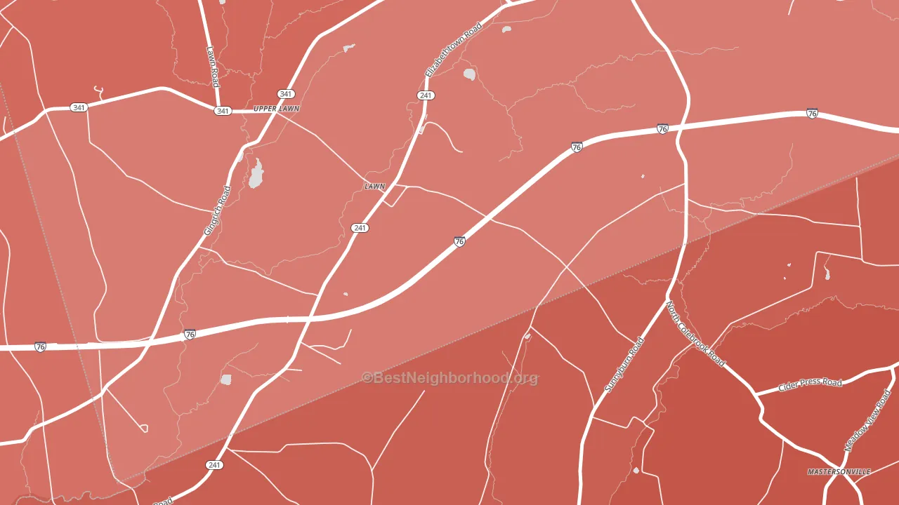 Lawn, PA block-group political-lean map
