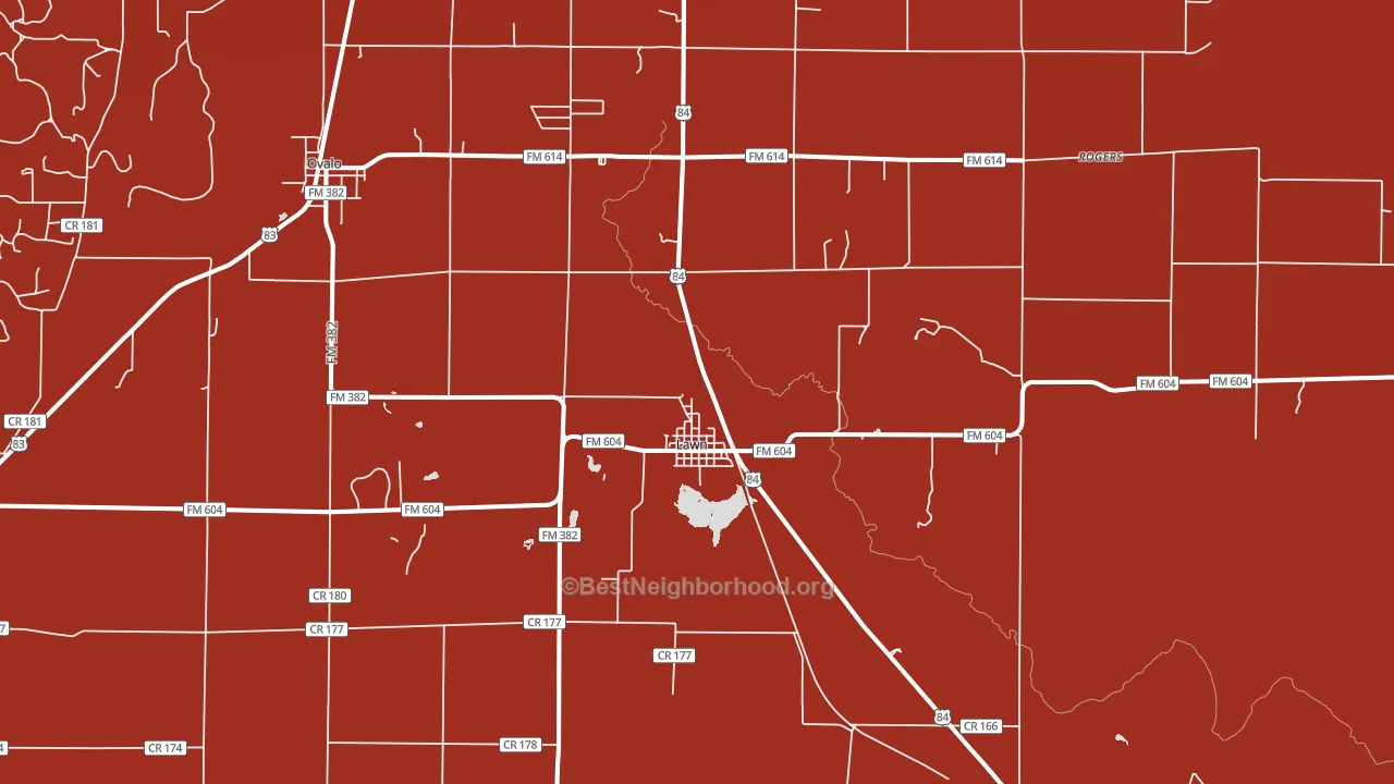 Lawn, TX block-group political-lean map