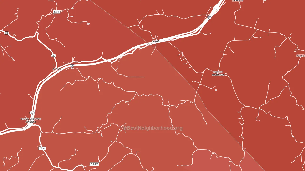 Lawn, WV block-group political-lean map