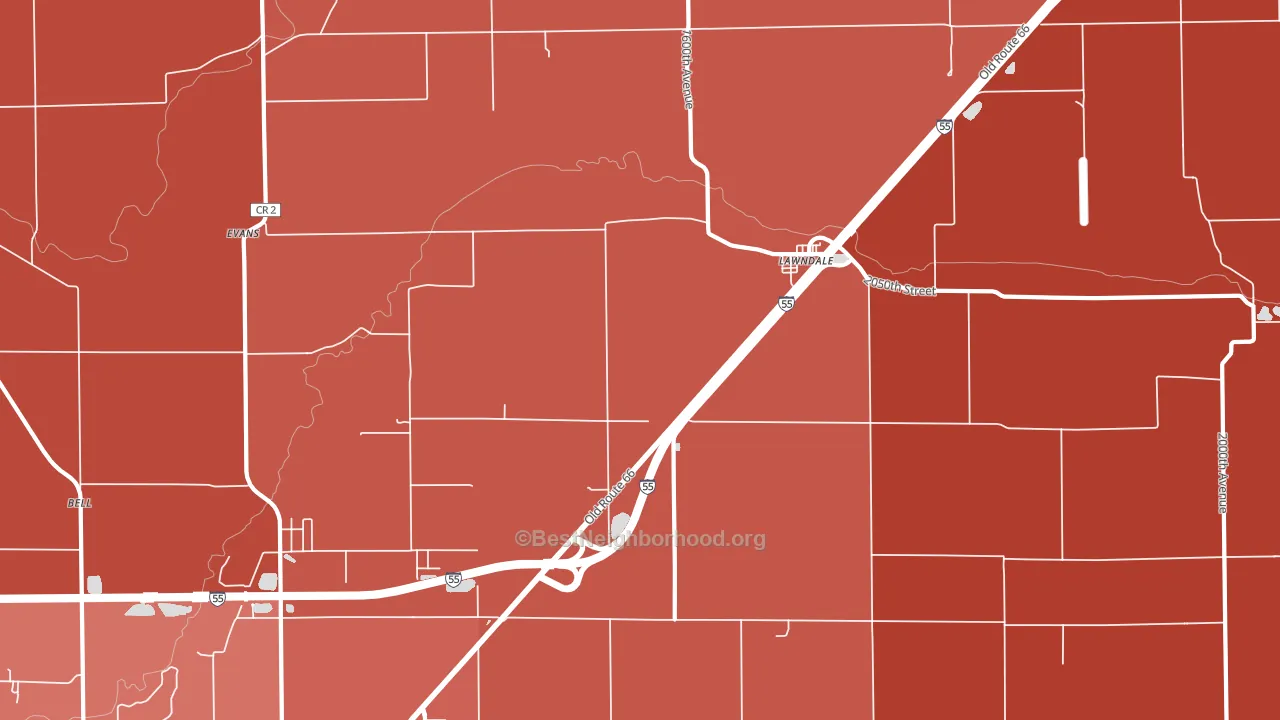 Lawndale, IL block-group political-lean map