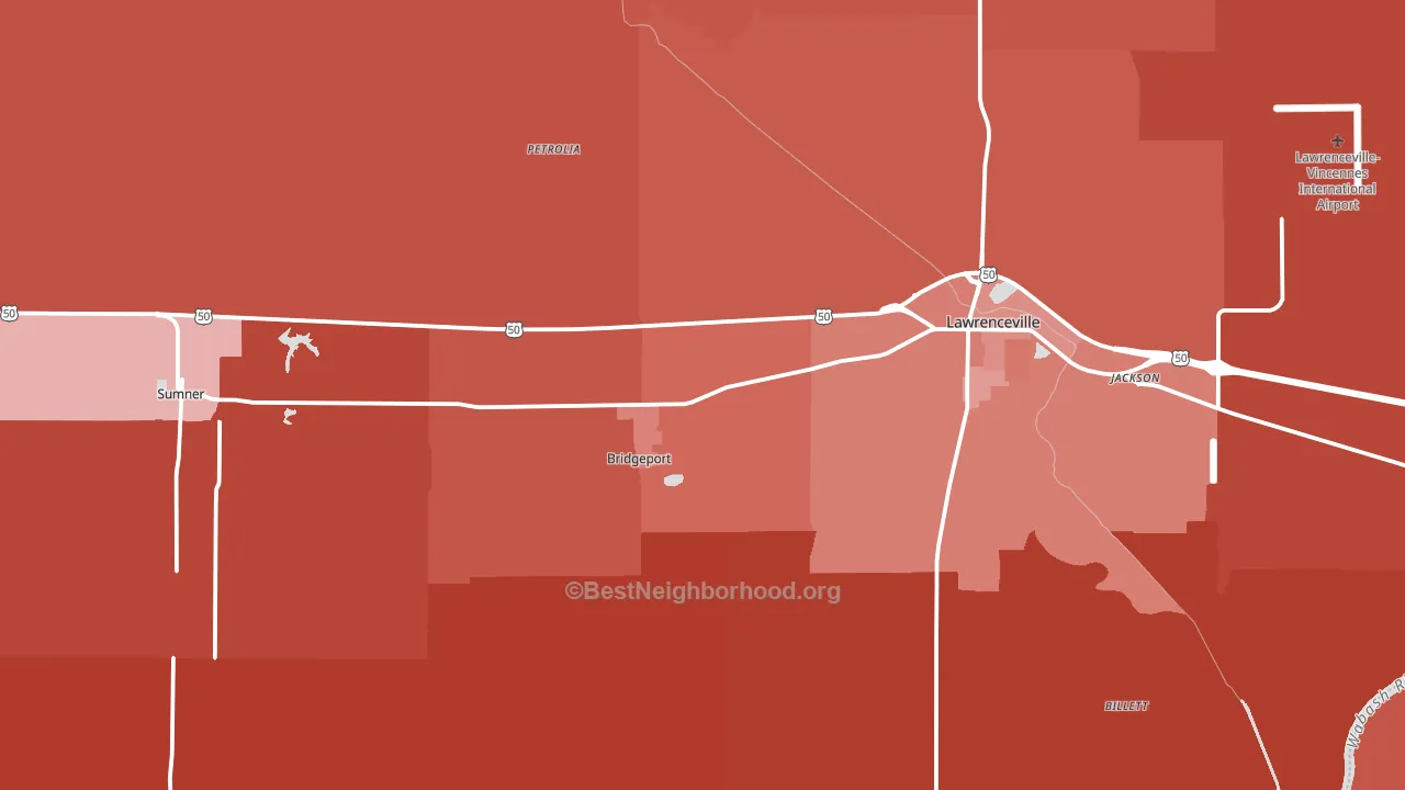 Lawrence County, IL block-group political-lean map