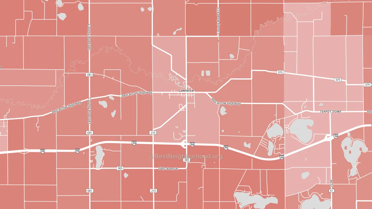 Lawrence, MI block-group political-lean map