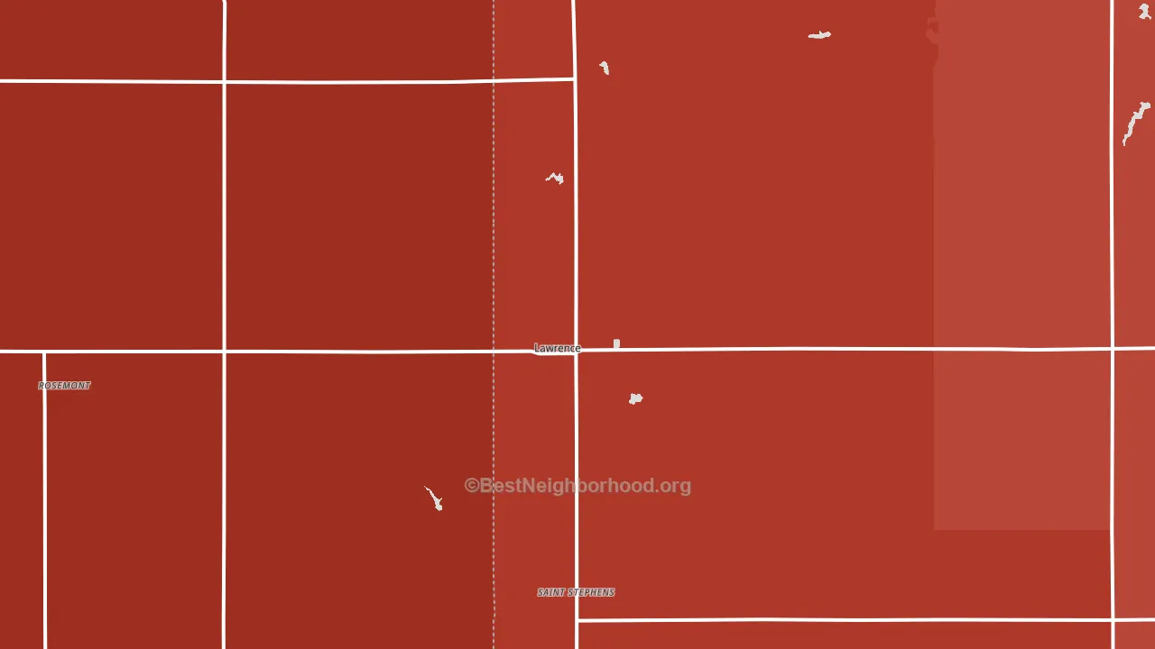 Lawrence, NE block-group political-lean map