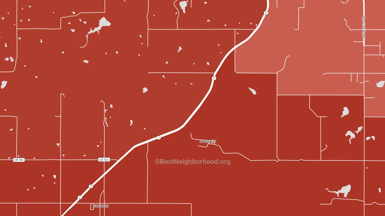 Lawrence, OK block-group political-lean map