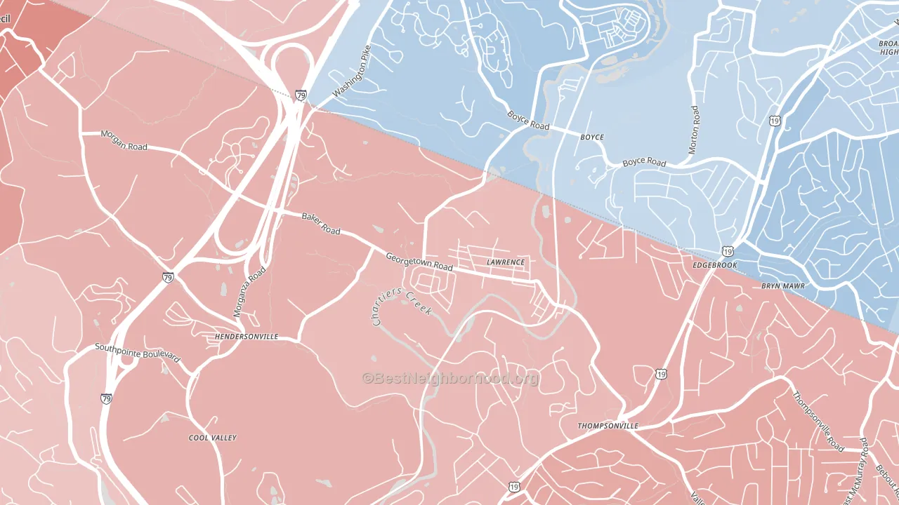 Lawrence, PA block-group political-lean map
