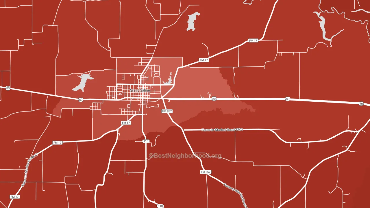 Lawrence Springs, TX block-group political-lean map
