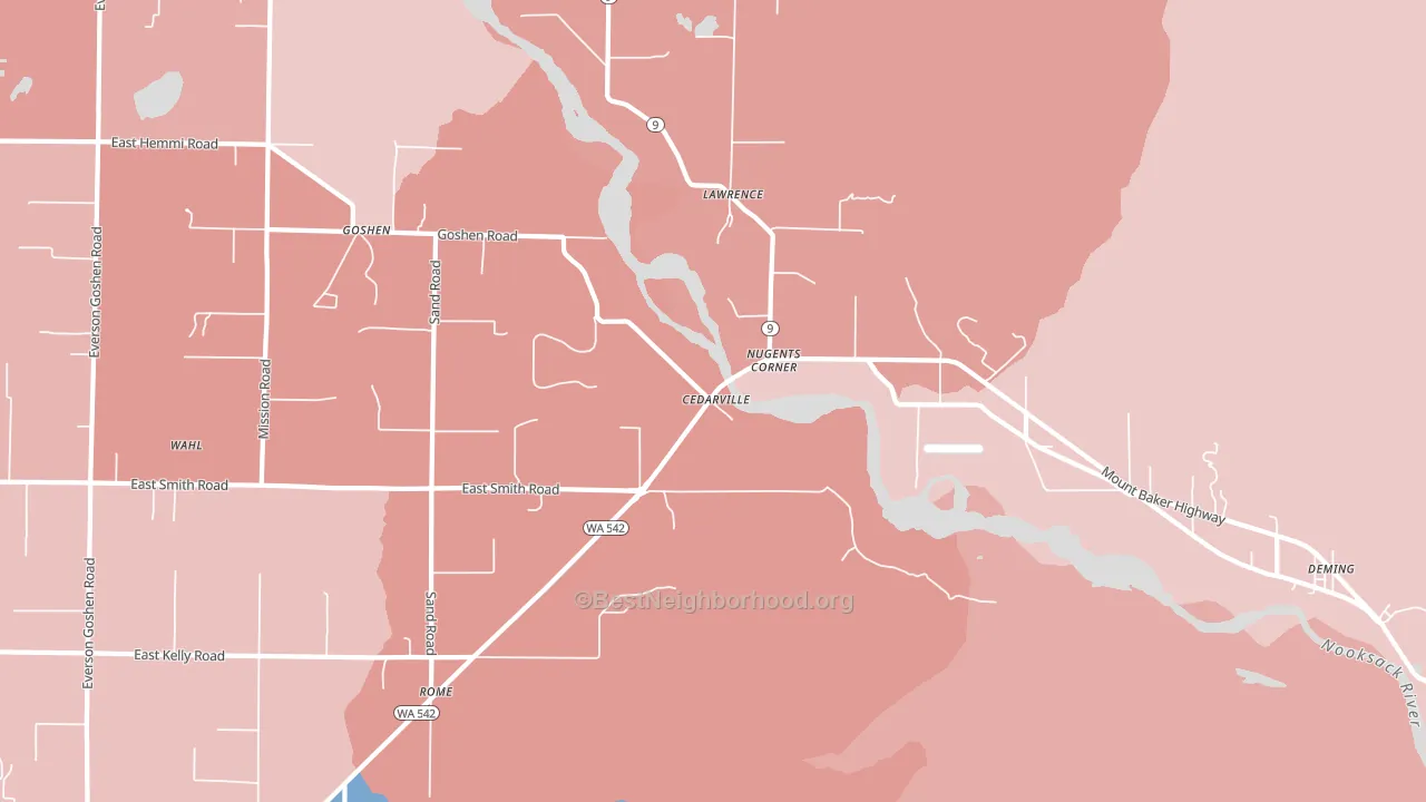 Lawrence, WA block-group political-lean map