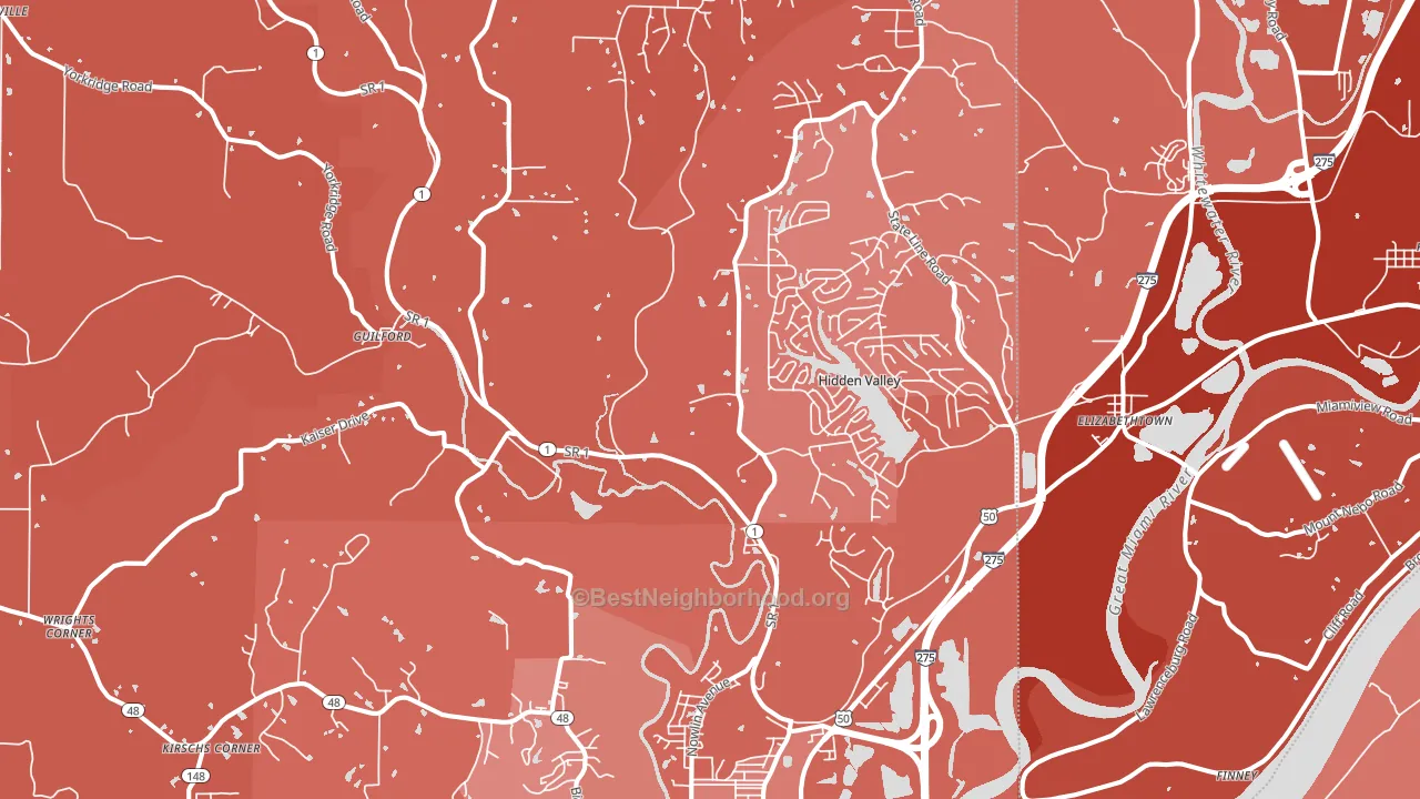 Lawrenceburg, IN block-group political-lean map