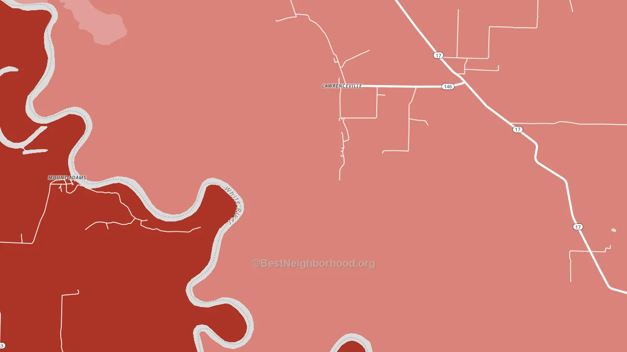 Lawrenceville, AR block-group political-lean map