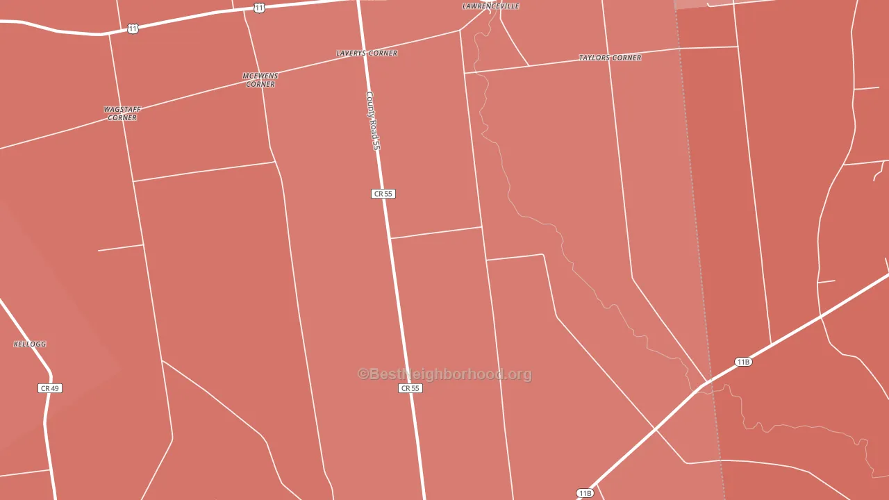 Lawrenceville, NY block-group political-lean map