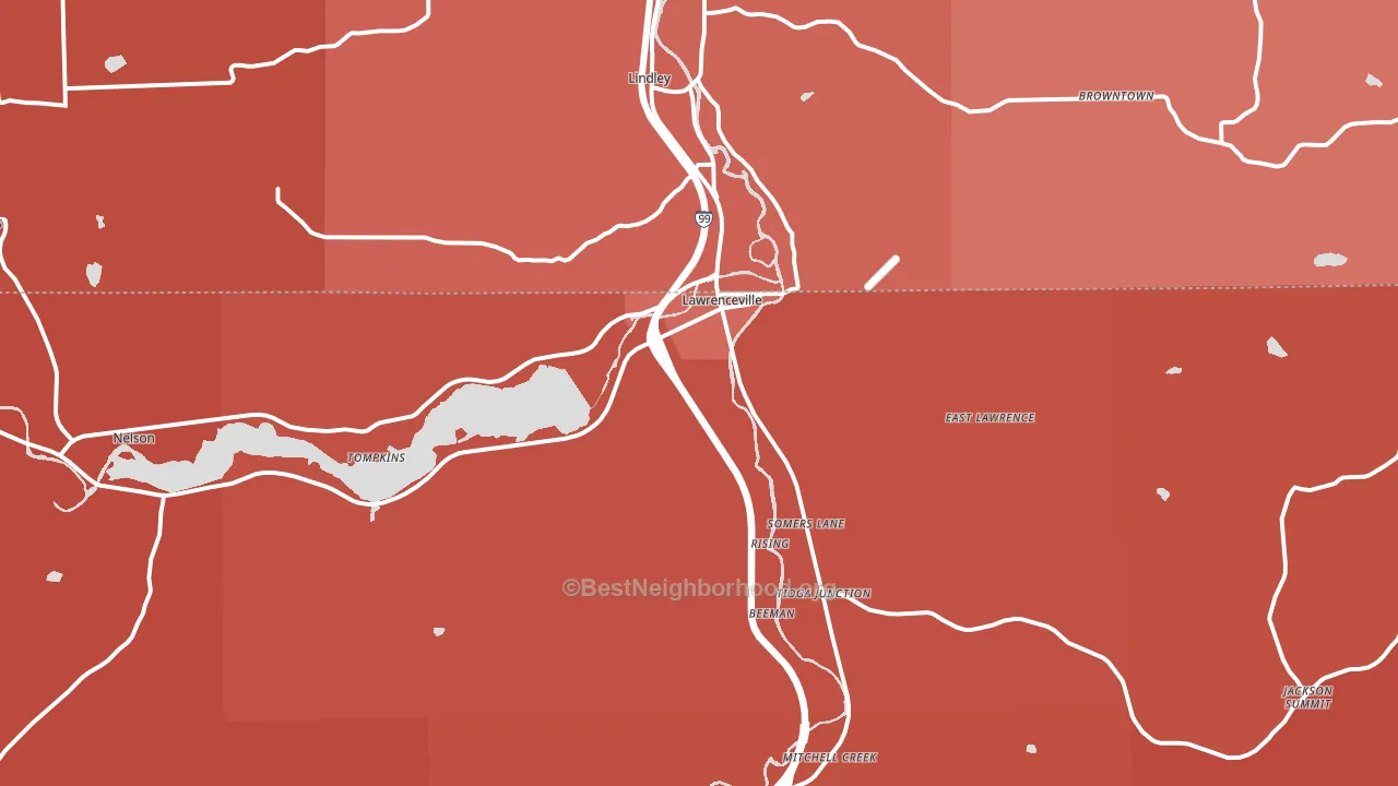 Lawrenceville, PA block-group political-lean map