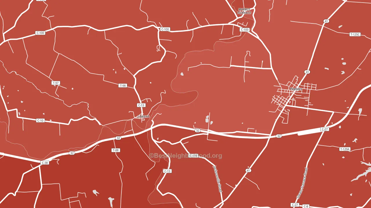 Lawshe, OH block-group political-lean map