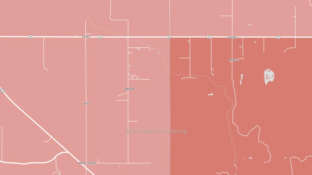 Lawson, MI block-group political-lean map