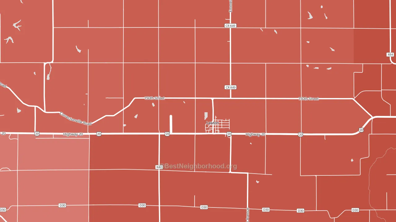 Lawton, IA block-group political-lean map