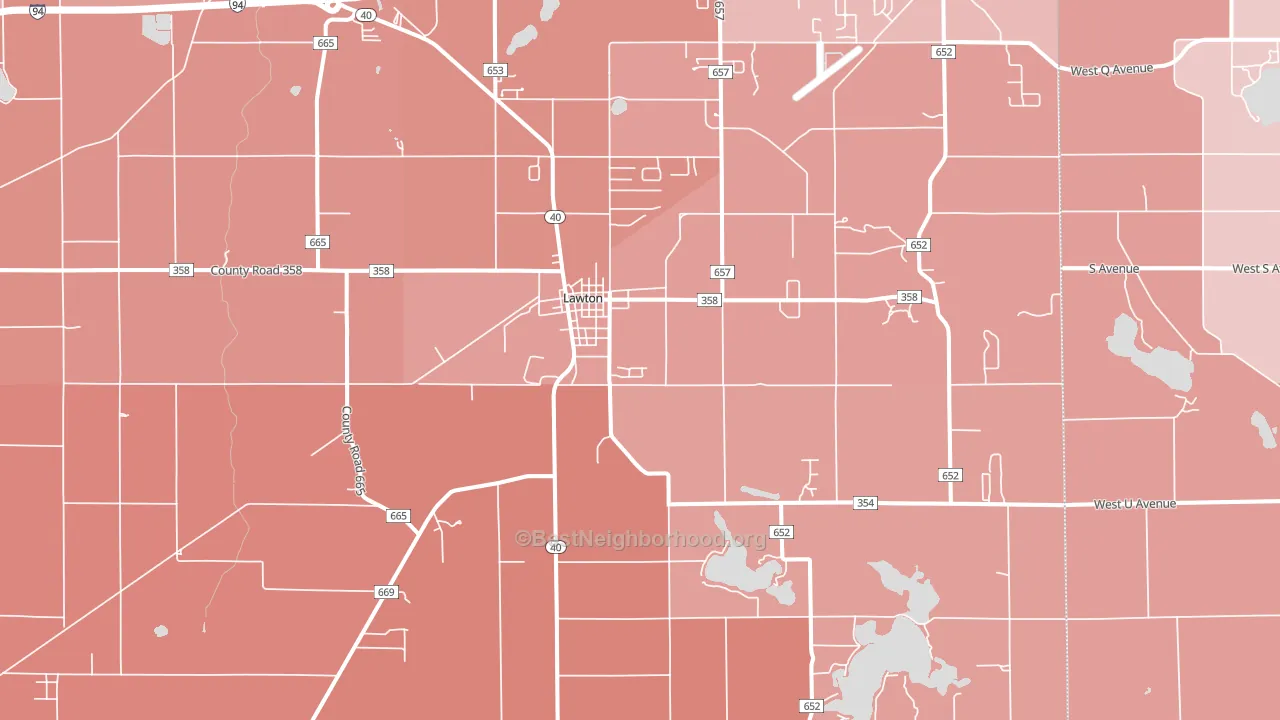 Lawton, MI block-group political-lean map