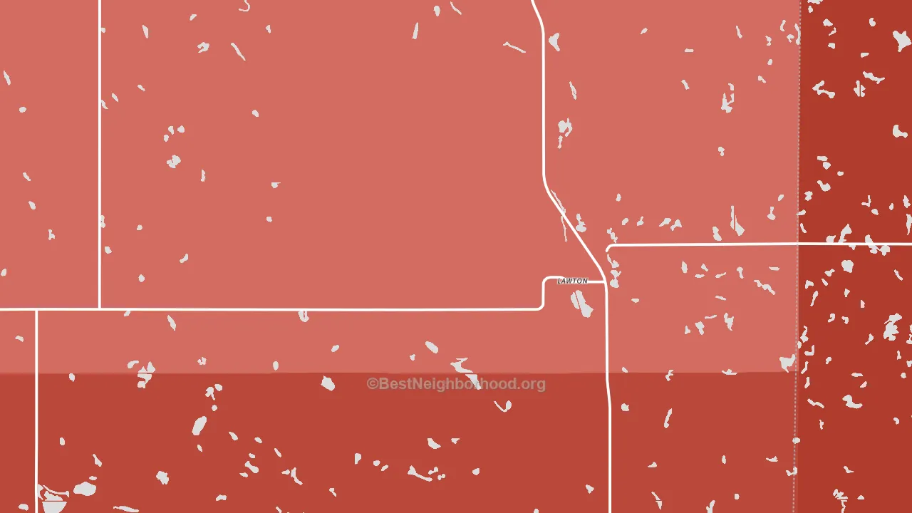 Lawton, ND block-group political-lean map