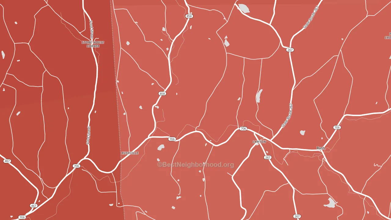 Lawton, PA block-group political-lean map