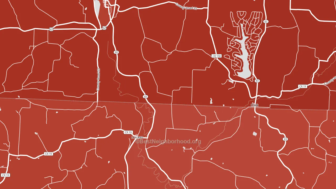 Layland, OH block-group political-lean map